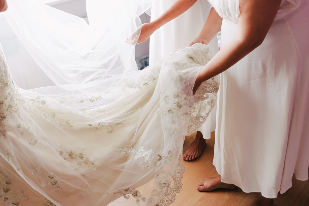 Longest wedding dress train